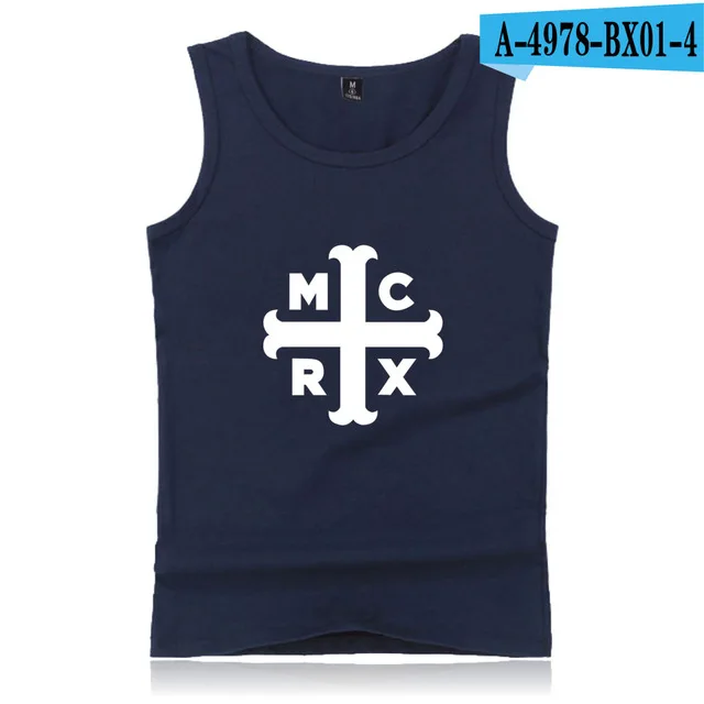 navy blue My Chemical Romance майка для мужчин Бодибилдинг Рубашка без рукавов черный парад панк эмо рок Майки Топы летний жилет одежда больших размеров - Цвет: navy blue