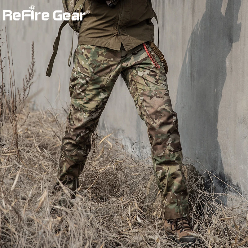 Мужские камуфляжные брюки ReFire Gear военные с несколькими карманами тактические