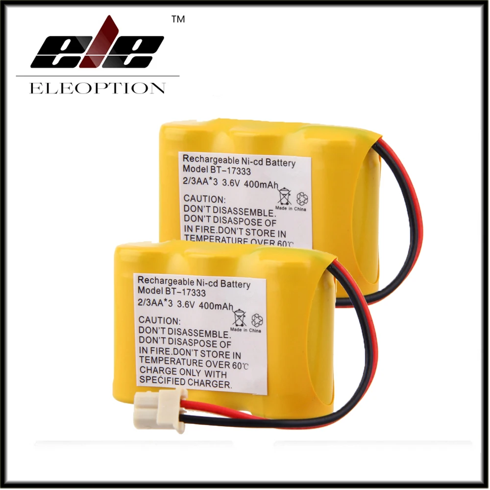 2pcs ELEOPTION 3.6v 400mah Ni CD Rechargeable Cordless Home Phone
