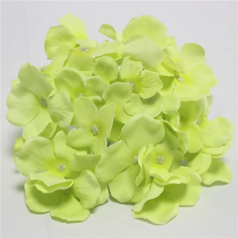 99 шт./лот, роскошный искусственный Шелковый цветок гортензии, потрясающий красочный декоративный цветок для свадьбы, вечеринки, дня рождения, украшения для дома - Цвет: green