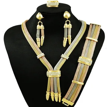 

women necklace new design gold plating jewelry sets super quality african big jewelry sets wedding jewelry fine necklace