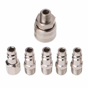 

6 Pcs 1/4" BSP EURO Air Line Hose Compressor Fitting Connector Quick Release Set