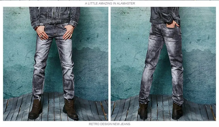 Осень зима новые модные мужские джинсы эластичные джинсы мужские джинсы известного бренда брюки хлопок стрейч брюки