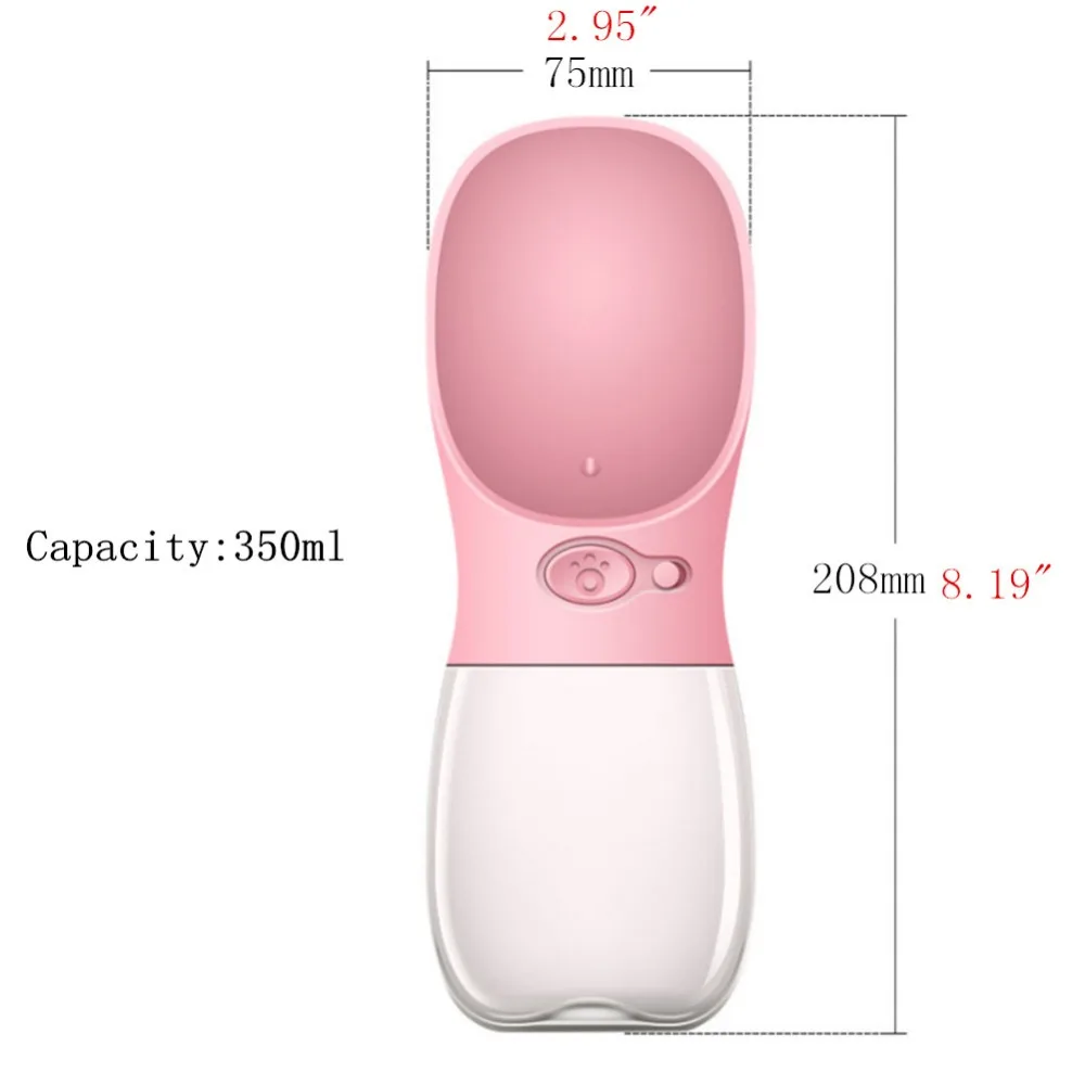 Portable Dog Water Bottle Pink