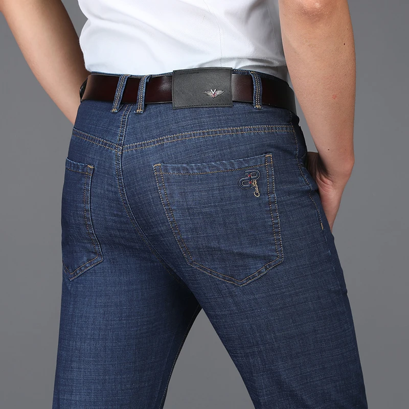 ICPANS, мужские джинсовые штаны, мужские джинсы, весна-лето, деловые джинсы, мужские прямые повседневные мужские джинсы хлопковые брюки, плюс размер 40 42