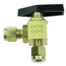 Латунный инструмент 2 Way угловой шаровой кран двойной наконечник фитинг 1/" OD 1500 фунтов на квадратный дюйм
