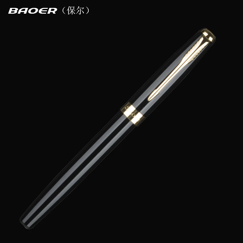 Канцелярские товары акция модная гладкая черная шариковая ручка Baoer серии 388