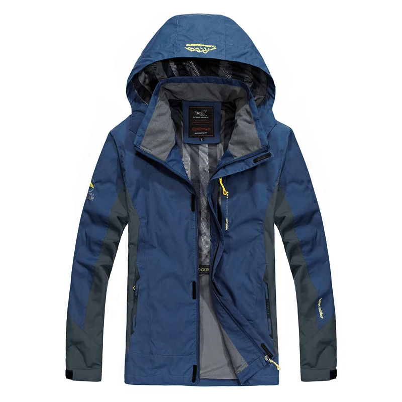 

TIEPUS men Jacket Spring Autumn Brand Waterproof Windproof Jacket Coat Tourism Mountain Jacket Men plus Size L~6XL 7XL 8XL