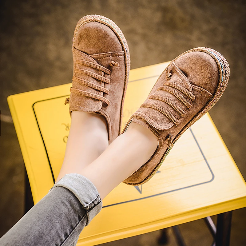 

New Spring Women Flats Shoes Loafers Round Toe Wide Shallow Slip-on Casual Lady Flats Shoes Oxford Shoes For Women
