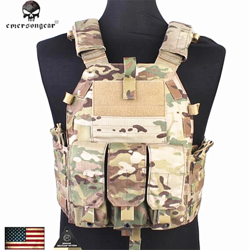 Emersongear Molle vest Hunting Game Tactical Vest Airsoft Combat 094K M4 Pouch Vest Gear EM7356 Multicam AOR1 Black