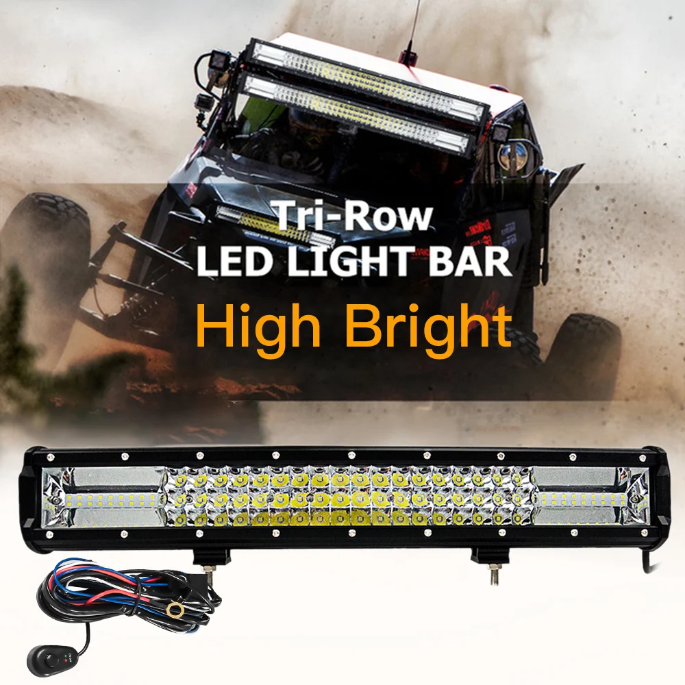 

1Pc Tri-row LED Bar Light Flood Spot Combo Off Road Driving Lamp LED Light Bar for offroad Truck ATV SUV UTV LED Light Bar