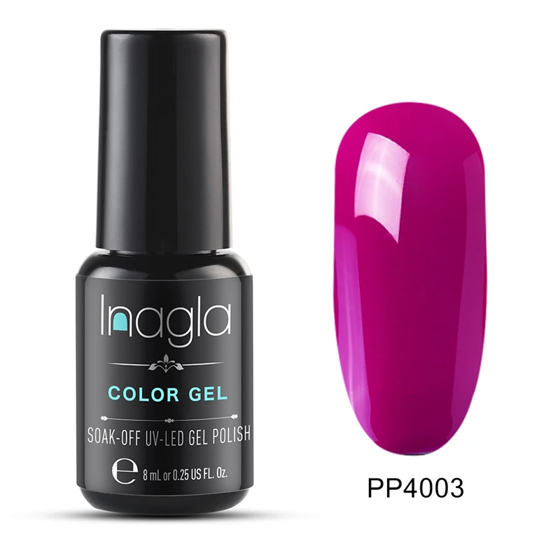 Inagla гель 8 мл УФ светодиодный Гель-лак для ногтей замачиваемый дизайн ногтей УФ-гель лак 24 фиолетовых цвета маникюрный гель для ногтей лак - Цвет: PP4003
