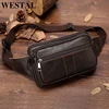 WESTAL genuine leather male Waist Pack Fanny Pack men Leather Belt Waist bags phone pack small chest messenger for man 8977 ► Photo 1/6