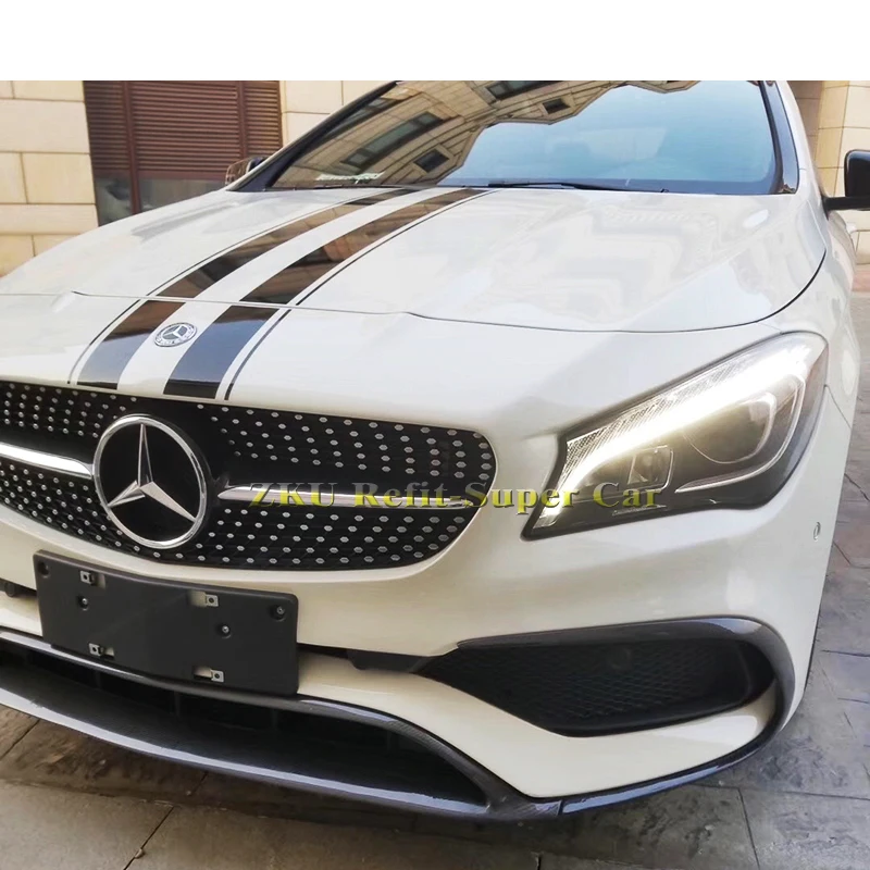 Углеродное волокно передний бампер губы воздушный нож для Benz W117 CLA220 250 260 CLA45 2017-2018