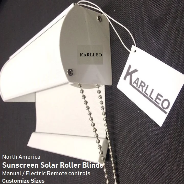 

North America Sunscreen Blackout Roller Blinds Curatin CUSTOMZ MADE manual or motorize control