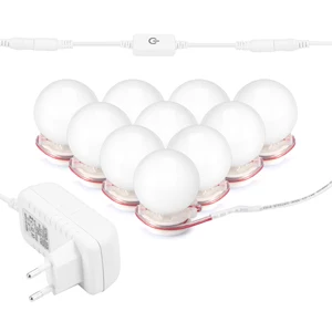 EU Plug Голливуд Стиль led составляют косметическое зеркало 10-лампочки Плавная затемнения touch Управление Водонепроницаемый DIY туалетный столик свет - Цвет абажура: EU Plug
