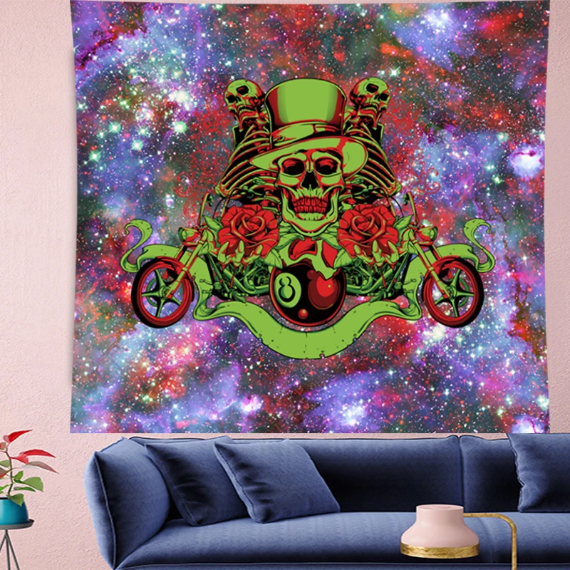 

GN.PAPAYA Punk style skull Hip hop Painting Pattern wall hanging Home Decor Wall Hanging Tapestries