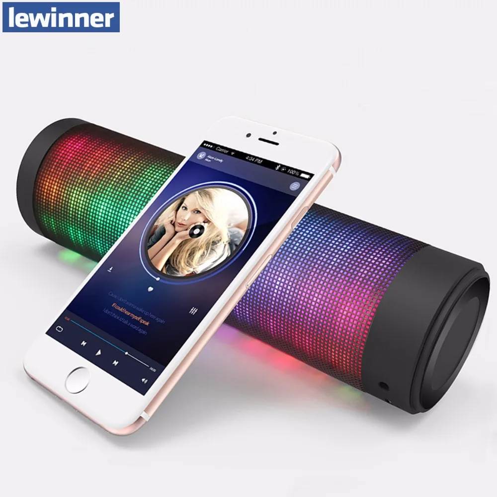 Portable Bluetooth Speaker Colorful LED Lights Wireless Speakers For IOS Android Computer