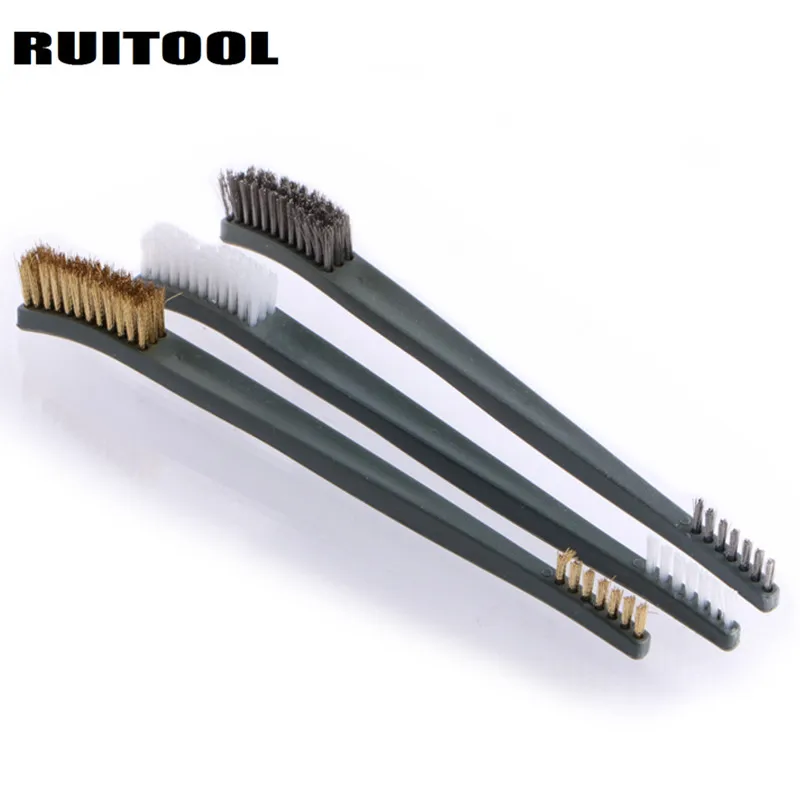 3pcs/set Steel/Brass/Nylon Abrasive Brush For Cleaning Polishing Metal