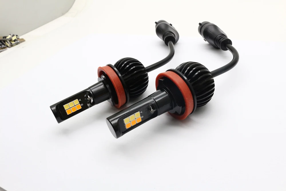 Dual Color Change Headlight H7 H4 LED Fog Light Bulb 6000k White 3000K Yellow H1 H3 H8 H11 9005 9006 880 12V 20W LED Headlights (6)