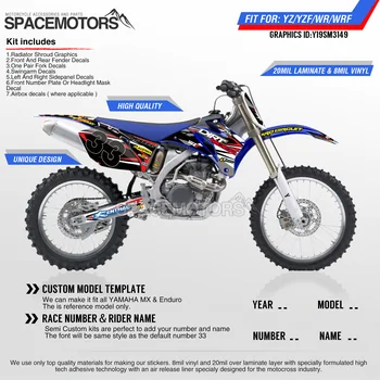 

MotoSpace Customized Team Graphics Backgrounds Decals 3M Stickers For YAMAHA YZF250 YZF450 06-09 WR250F 07-13 WR450F 07-11 149