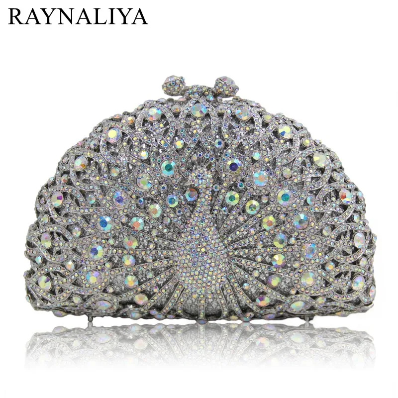 

2017 New Arrival Sequined Rhinestone Peacock Clutch Evening Party Bags Delicately Hand Made Crystal Minaudiere Smyzh-e0231