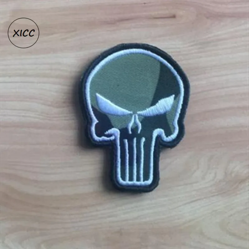 XICC красный зеленый черный наружные товары череп флаг Эмблема вышивка значок