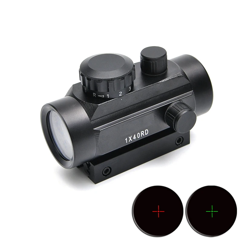 1X40 Optics Rifle scope Red Green Dot Sight Illuminated font b Rangefinder b font Hunting For