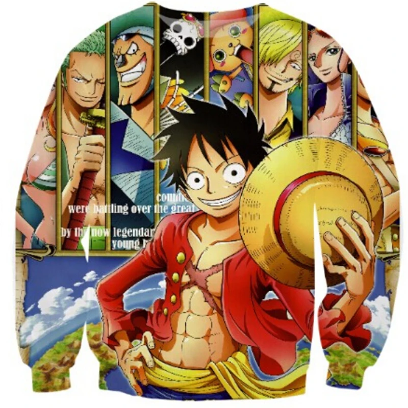 Harajuku cartoon 3d sweatshirt jumper Japanese anime One Piece