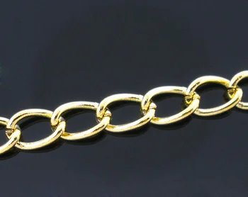 

DoreenBeads 10M gold color Curb Chains Findings 5.5x3.5mm (B05731)