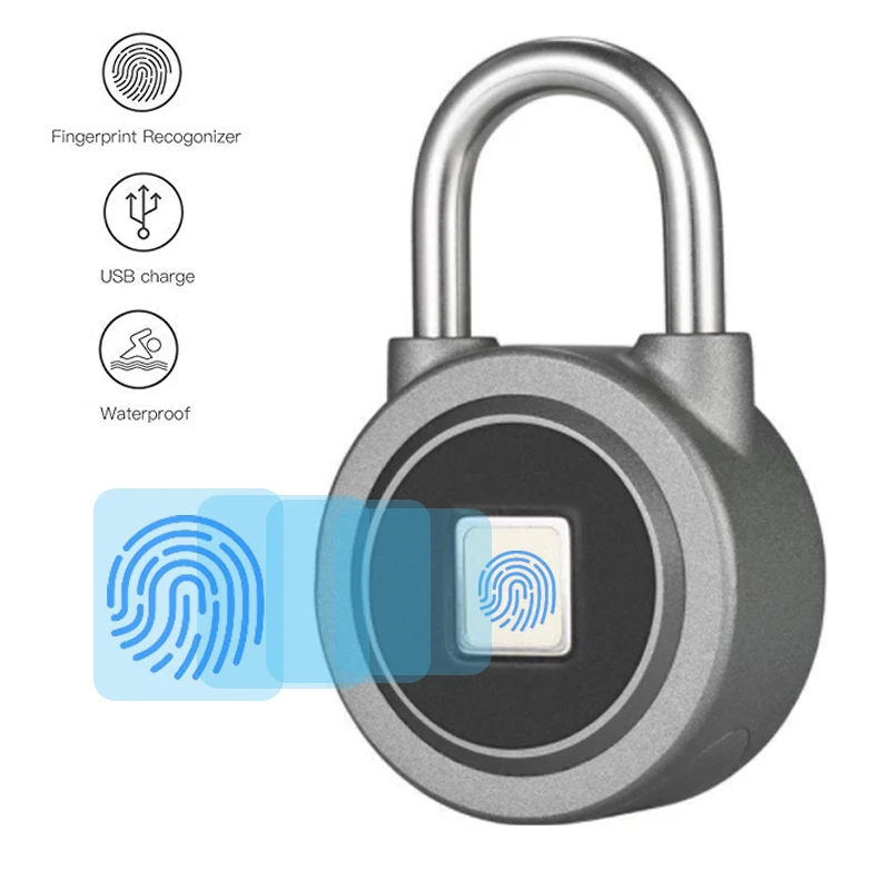 

Fingerprint Padlock Bluetooth Connection Metal Waterproof Lock for House Door Backpack Suitcase Bike Office APP for Android/iOS