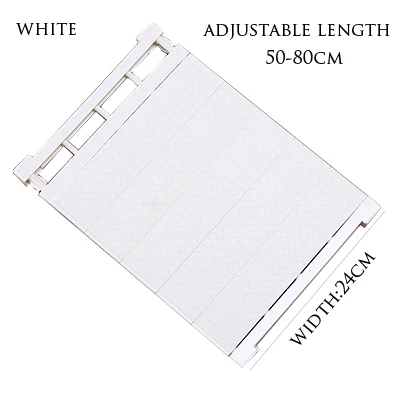white-50-80cm Регулируемый шкаф, органайзер для хранения полка настенная кухонная стойка Экономия пространства шкаф декоративные полки для шкафа Держатели - Цвет: white-50-80cm