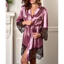 Женские халаты, пеньюар, женское сексуальное белье, кружевной халат, одежда для сна, одежда для сна, Свадебный халат, винтажное атласное шелковое кимоно для невесты