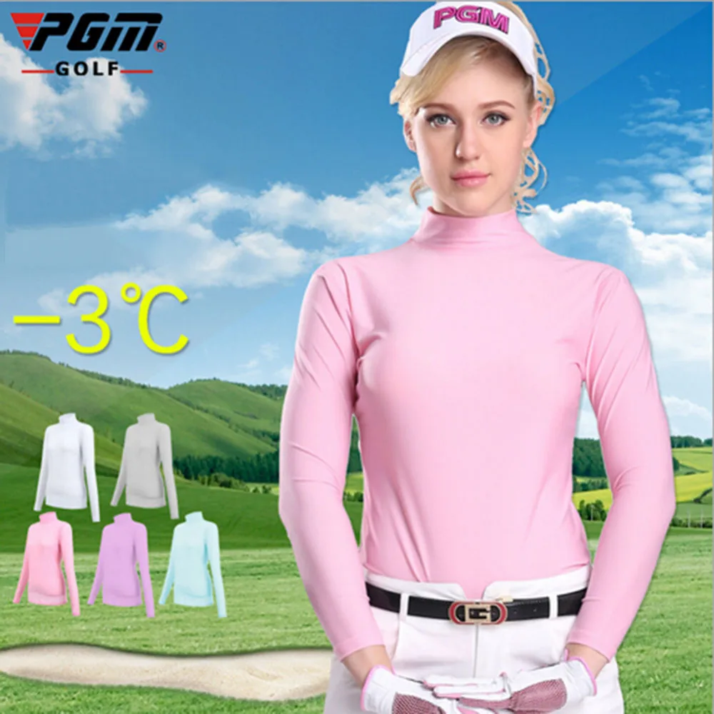 PGM Womens Golf Shirt Outdoor UV Protect Sunscreen Shirt Ice Tshirts
