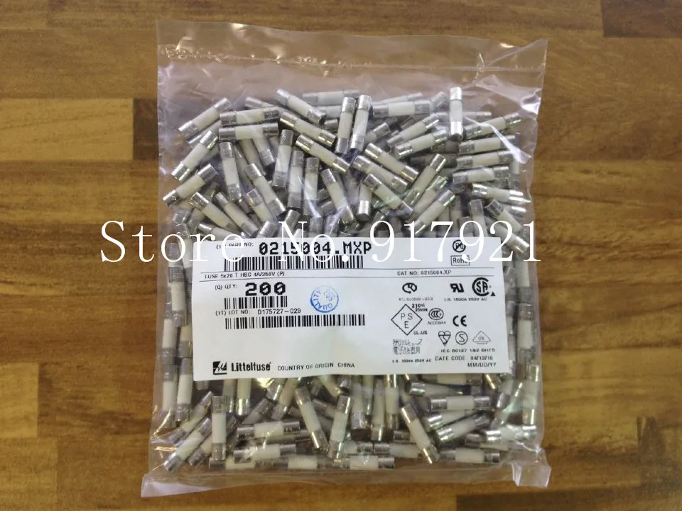 

[ZOB] The United States Litteituse Lite 0215004 4A250V imported ceramic fuse 5X20 insurance tube --200pcs/lot