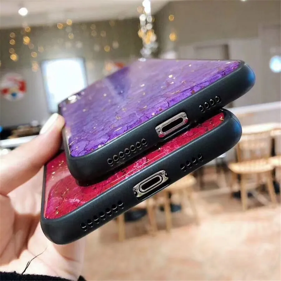 Роскошный блестящий чехол из золотой фольги для телефона iPhone X 7 8 6 6s Plus мраморный