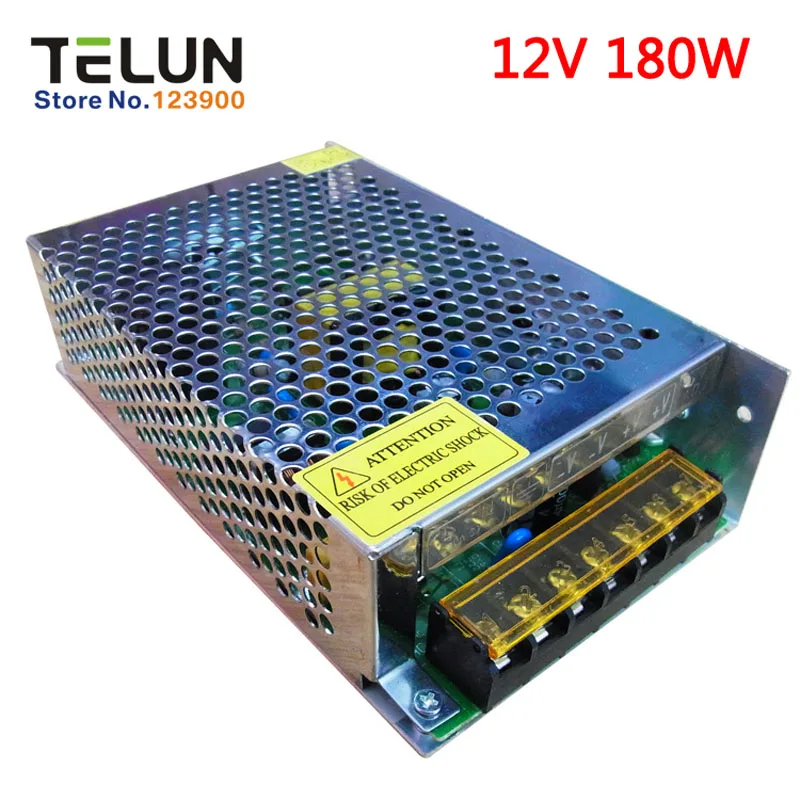 Free Shipping DC12V 180W 15A AC220V to 12V DC Regulated Transformer