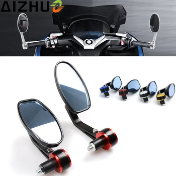 

Motorcycle Rearview Mirrors Blue Lens 22mm Universal Handlebar End CNC Aluminum Mirrors For Kawasaki Z750 Z800 Z650 Honda CB400