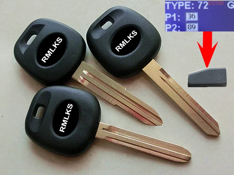 RMLKS транспондер брелок с 72G чипом подходит для Toyota RAV4 PRADO Camry Reiz Highlander Yaris Corolla Uncut Key