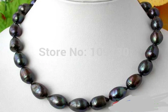 

Jewelr 003366 HUGE 17" 19MM BLACK DRIP CULTURED PEARL NECKLACE