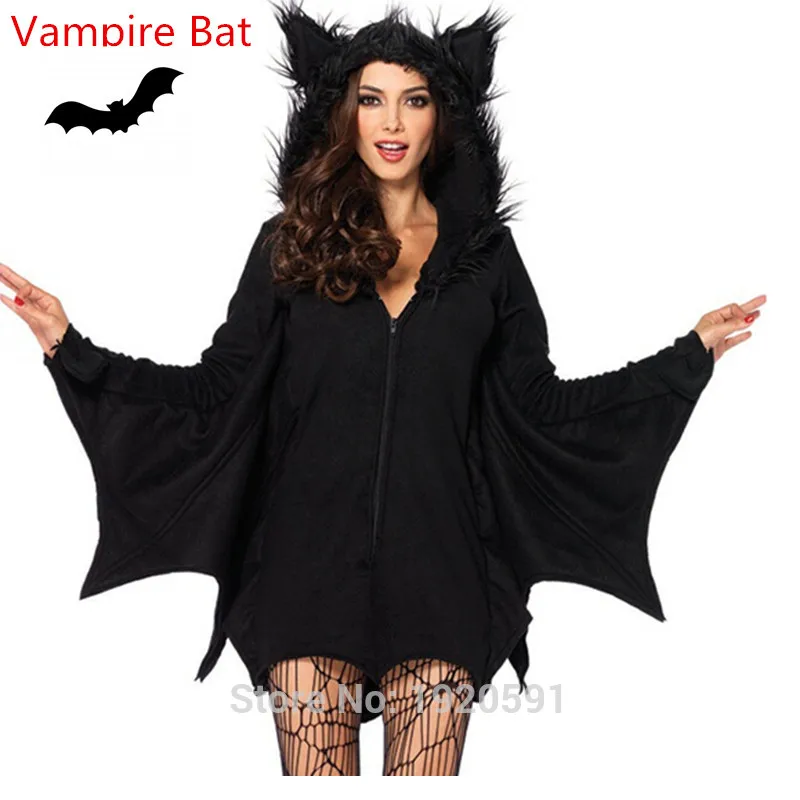 Black Evil Vampire Bat Costume Women Halloween Costumes Plays Vampire