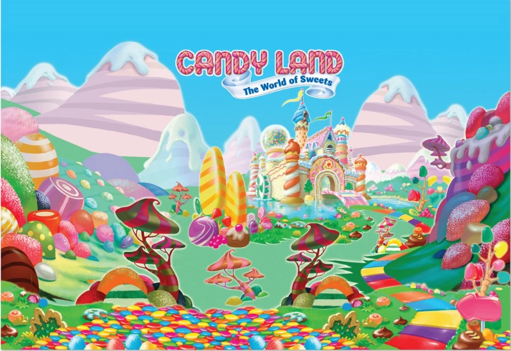 7x5FT Candy Land Sweets World Ice Cream Candyland Palace Castle Custom Photo Studio Background Backdrop Vinyl 220cm x 150cm