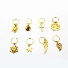 10 шт./пакет золотые амулеты, подвязанные лентой, с объемной волной, дредлоки, для увеличения объема, бусины зажимы манжеты, ювелирные изделия, кольца, дредлоки, для увеличения объема, средство для наращивания волос