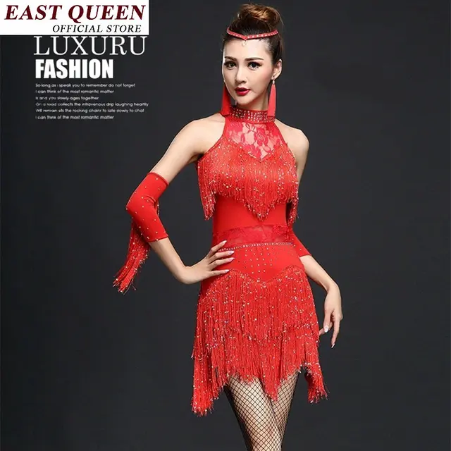 Latin Dance Costume Women Ballroom Tango Salsa Cha Cha Tassel Latin