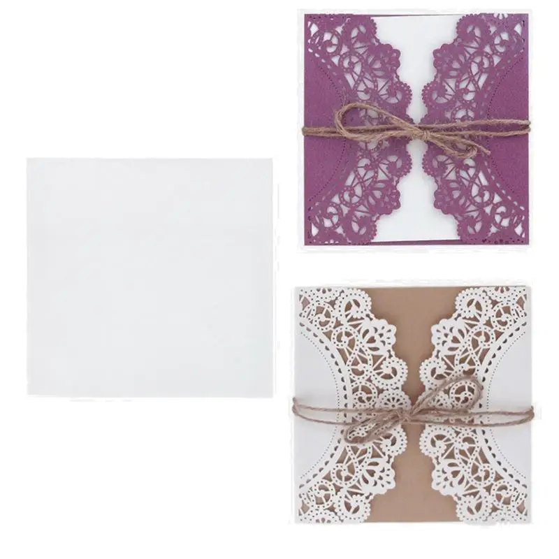 10 шт Европейский Стиль выдалбливают декоративный узор Свадебная карточка приглашения карты поздравительная открытка с конвертом