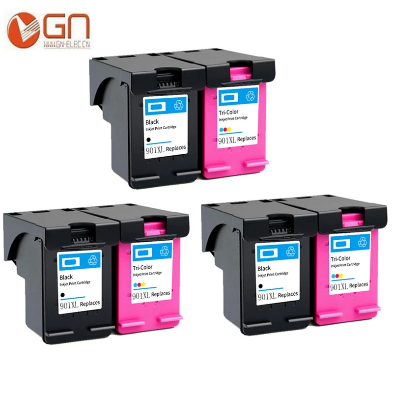 Cartucho de tinta GN impresora HP, cartucho de tinta para impresora hp 901, 3 * + 3 * tricolor, Officejet 4550 CC654AN CC656AN|ink cartridge|ink cartridge for hpcartridge for hp - AliExpress
