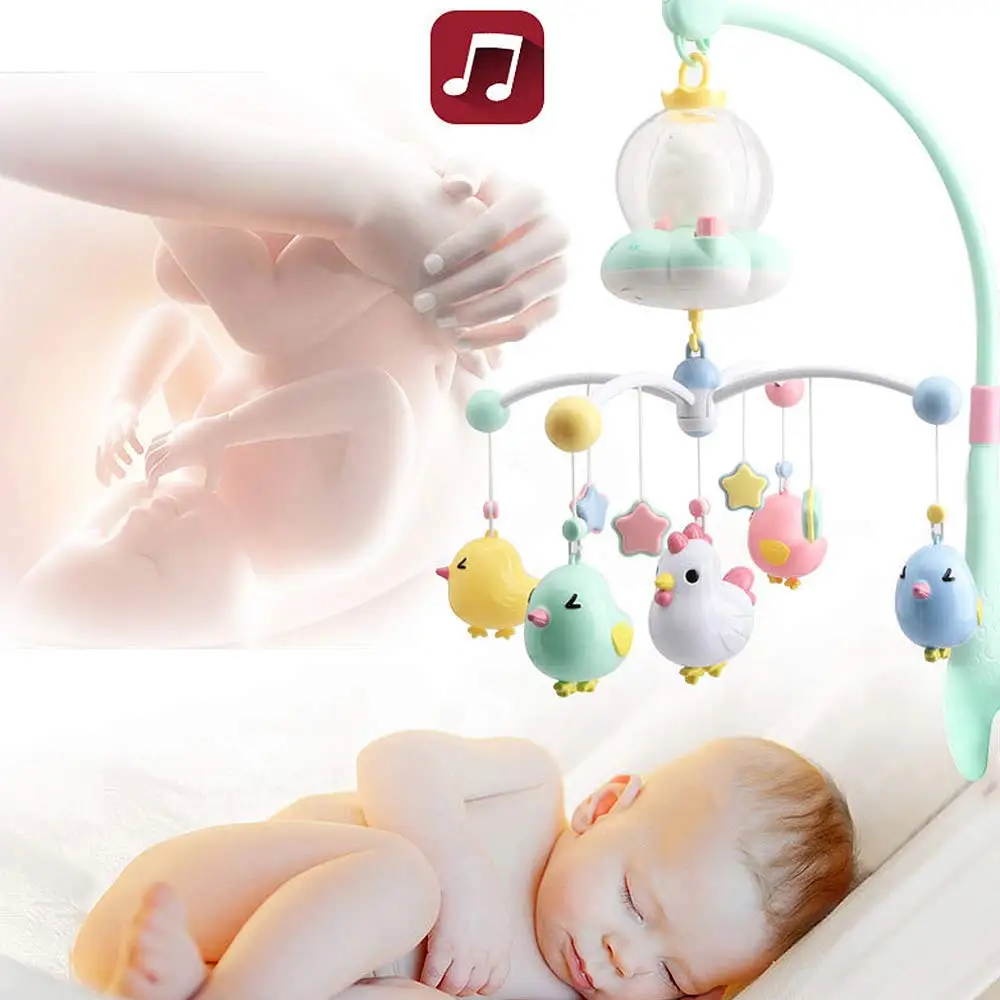 Rotation Baby Bed bell Toy Rattles Projection Crib Mobile Musical Bed Bell Rattles Early Learning Newborn Toys 0-12 Months