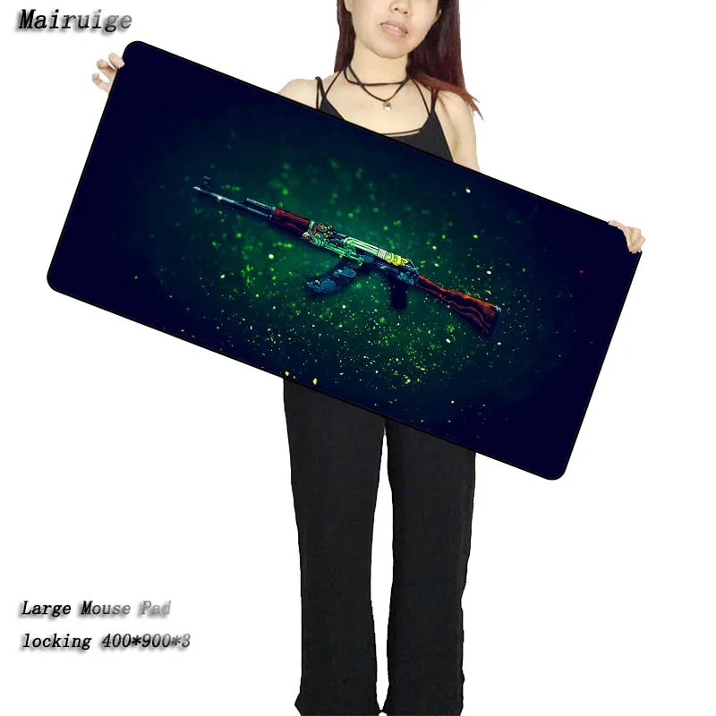 Mairuige Gun Large Gaming Mouse Pad Locking Edge Mousepad Speed/Control Mouse Mat For Anime CS GO L