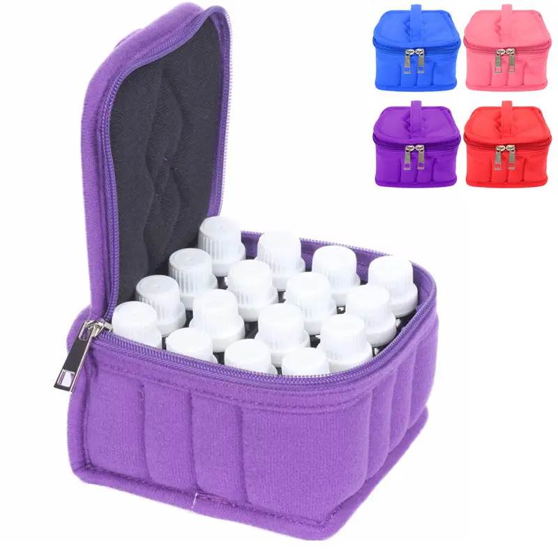 16 Lattices Cosmetic Bags 5/10 /15ML Essential Oils Bag Zipper Oil