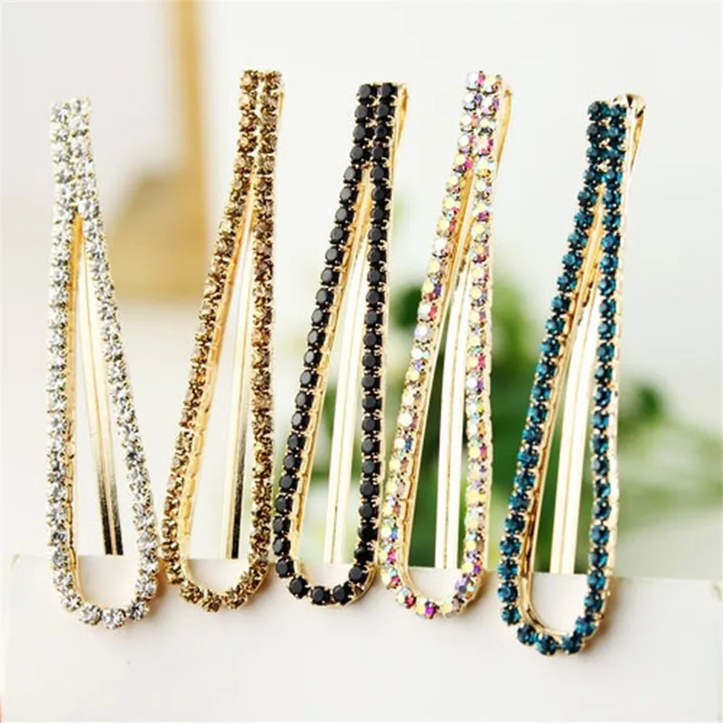 Alloy Crystal Twist Hair Pins Rhinestone Wedding Party Shiny Bridal